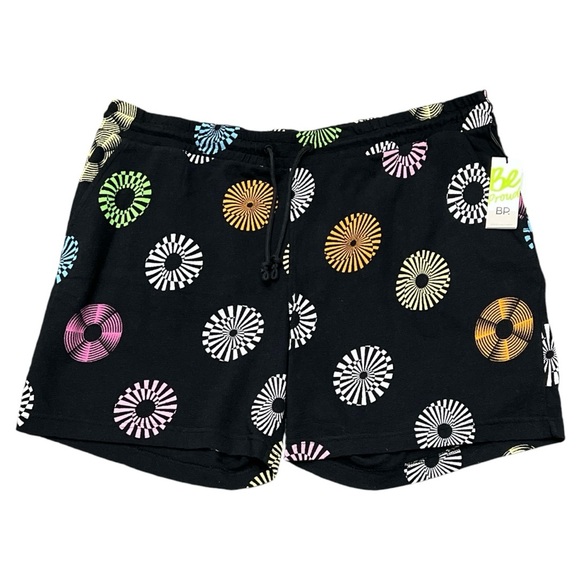 Rainbow 🌈 medallion print French terry drawstring shorts pockets 2XL NEW NWT - Picture 2 of 5